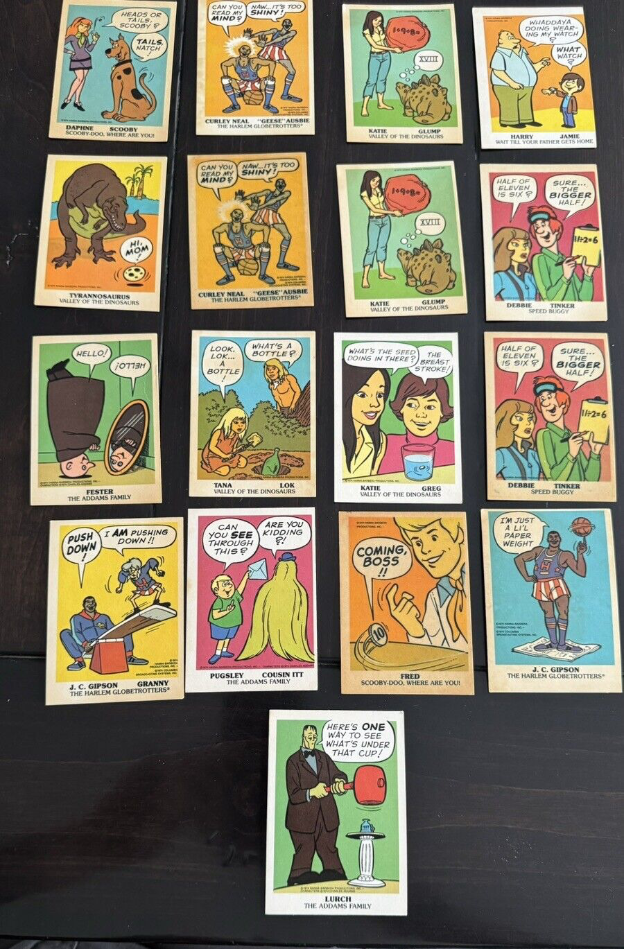 1974 Wonder Bread Hanna-Barbera Cartoon Trading Cards Card Lot of 17