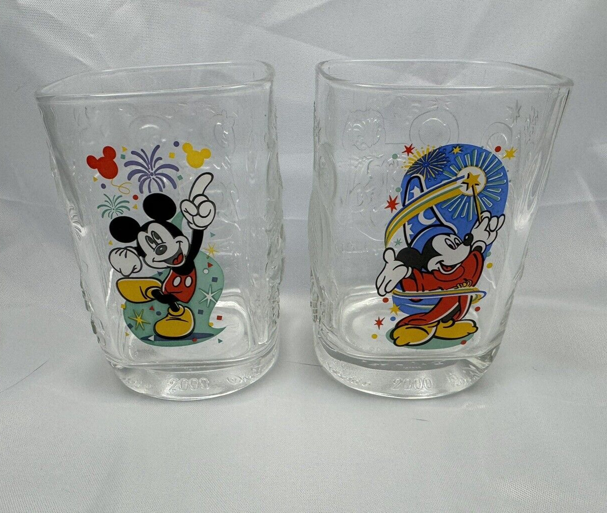 Vintage McDonald’s 2000 Millennium Disney Mickey Mouse Glasses Set of Two