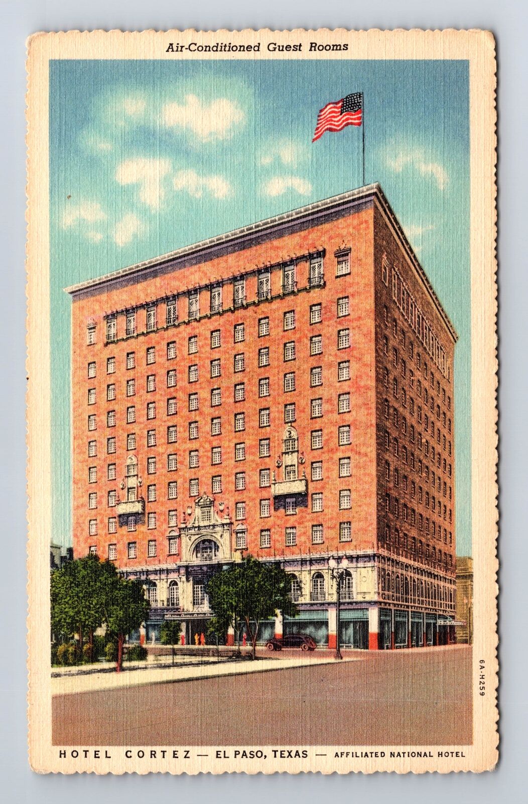 El Paso TX-Texas, Hotel Cortez, Advertisement, Antique, Vintage Postcard