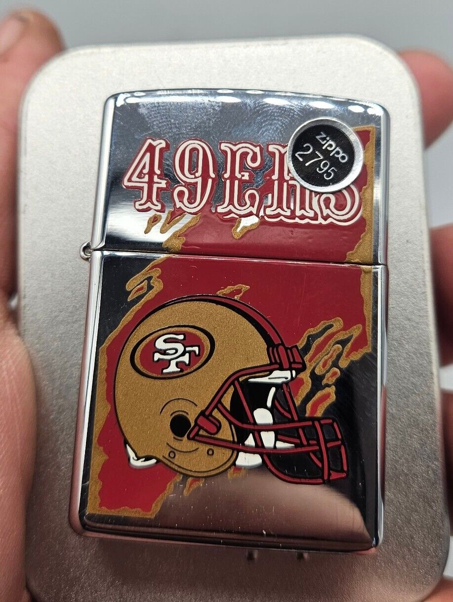 Vintage 1997 San Francisco 49ers NFL High Polish Chrome Zippo Lighter NEW 