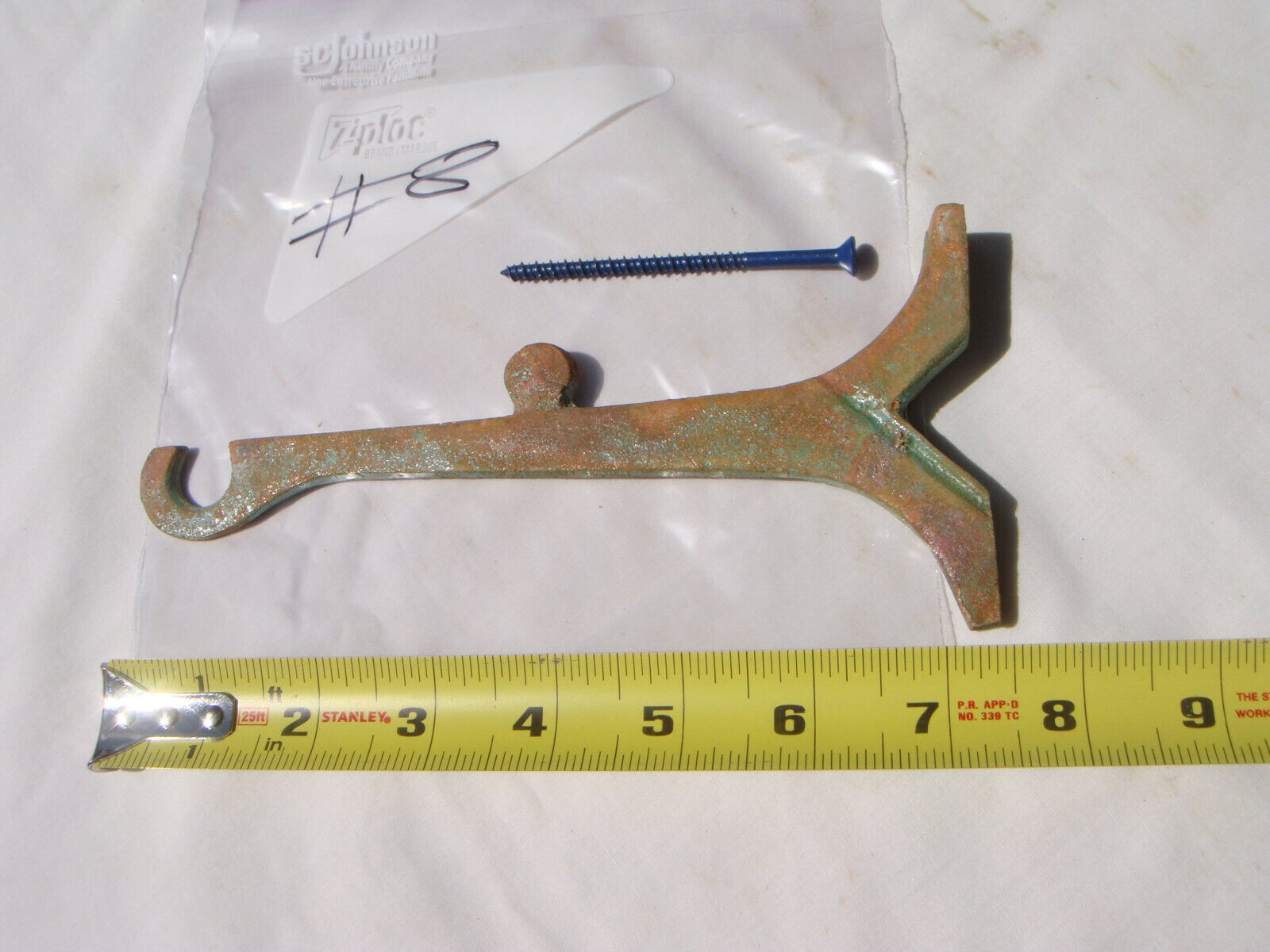 Paolo Soleri Cast Bronze Wall Bracket for hanging Wind Bell Lovely Patina NEW #8