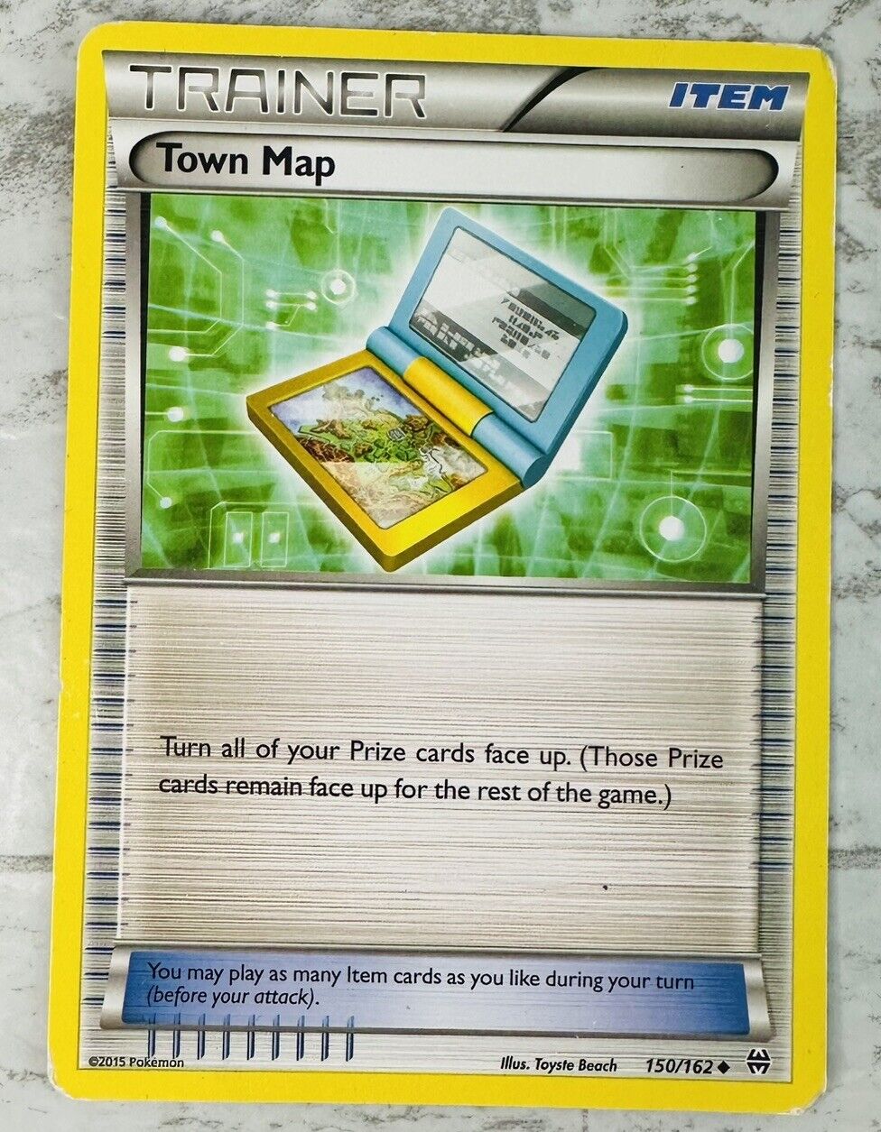 Town Map 150/162 XY Breakthrough Pokemon Card 2015 - Uncommon - MP