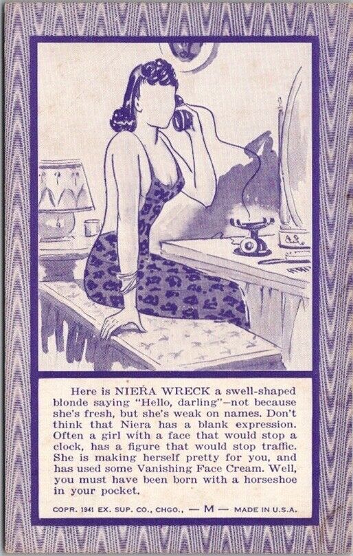 Vintage 1941 Comic Exhibit Supply Co. Arcade Card Postcard \