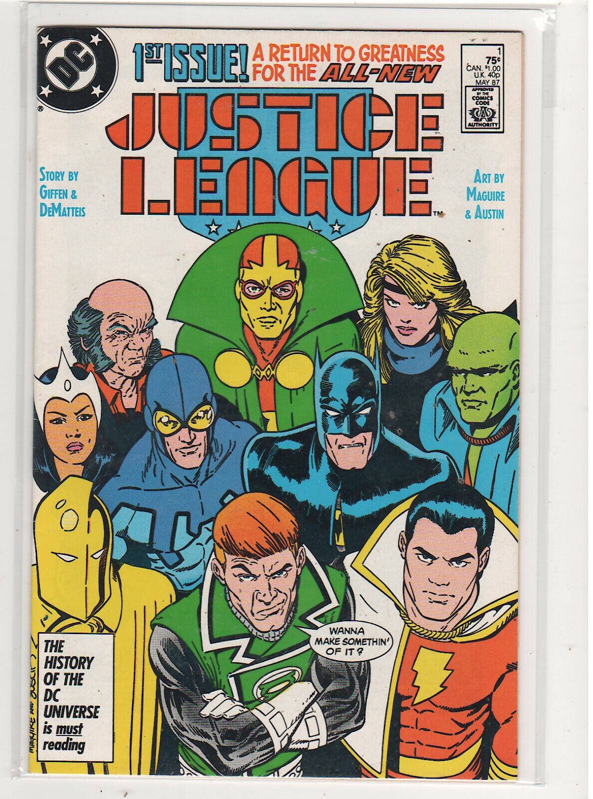 Justice League #1 Keith Giffen J.M. DeMatteis Batman Captain Marvel 9.2