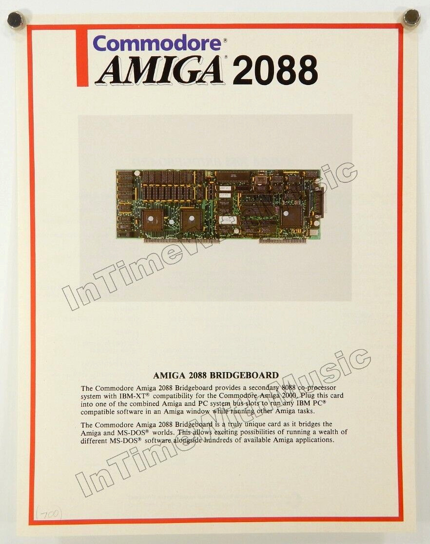 1987 COMMODORE AMIGA 2088 BRIDGEBOARD Orig Catalog Brochure Not a Clipping NM