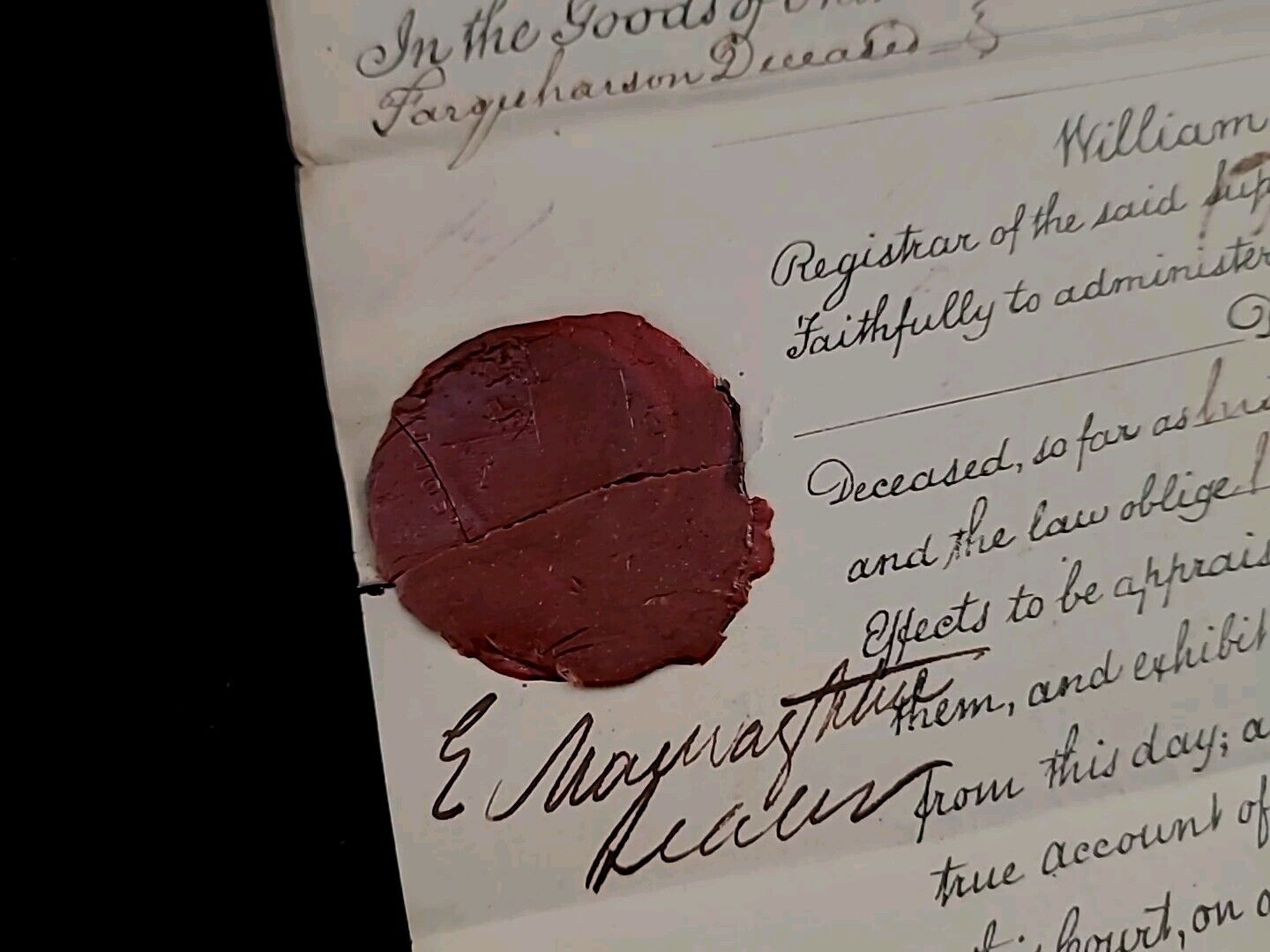 Colonial Governor Barbados Jamaica British India Royalty Wax Seal Royal Document