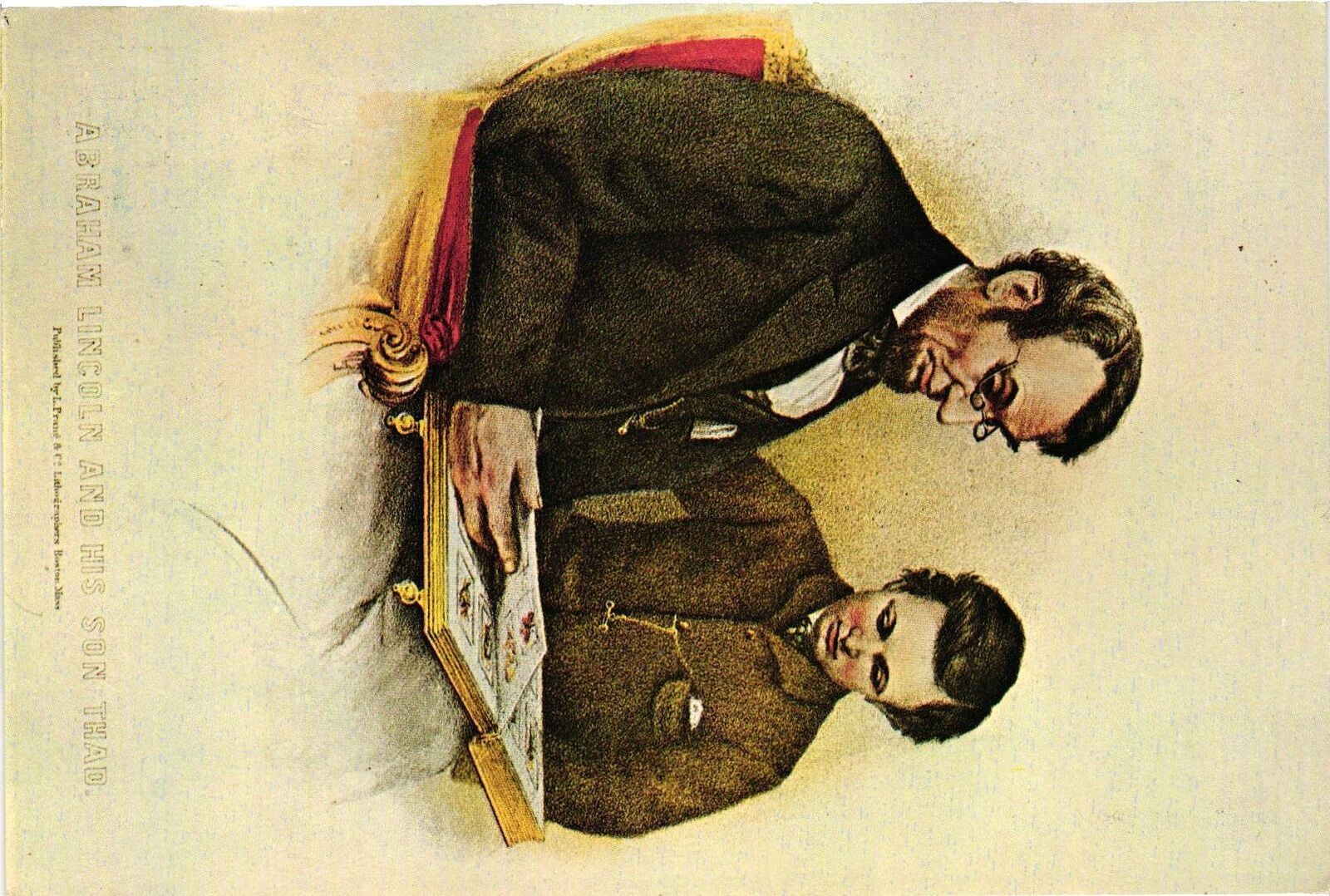 Vintage Postcard 4x6- Abraham and Tad Lincoln