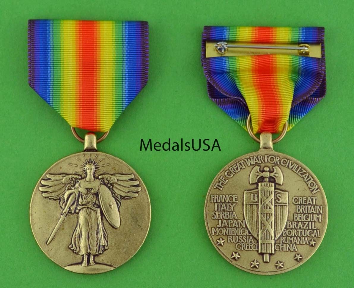 US WW1 Victory Medal - U.S. World War One WWI - Made in the USA - Full Size