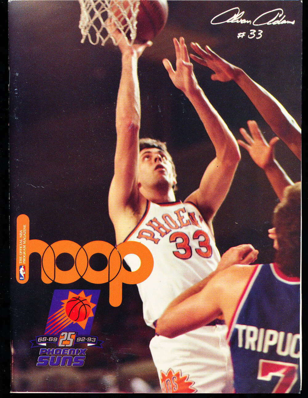 1992 Hoop Magazine Alvin Adams Phoenix Suns program unscored bxnba 