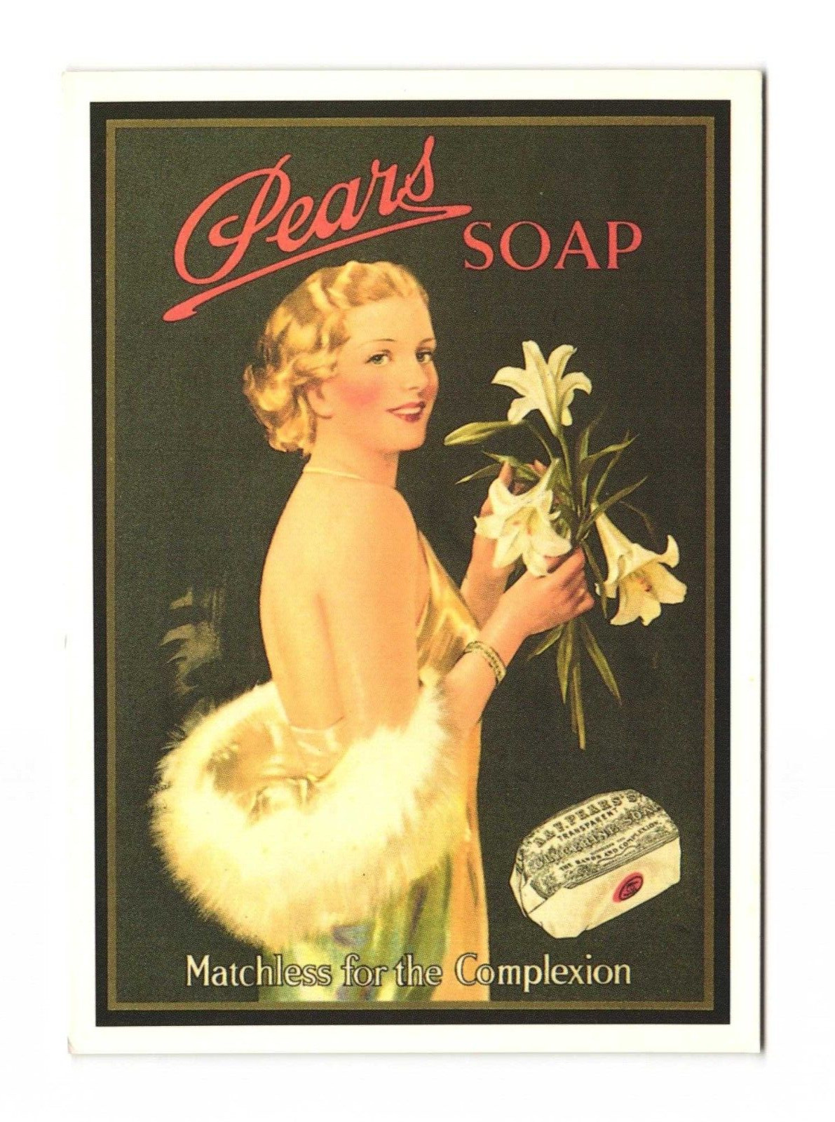 Pears Soap Matchless for the Complexion Glamorous Ladies Series Postcard 4x6