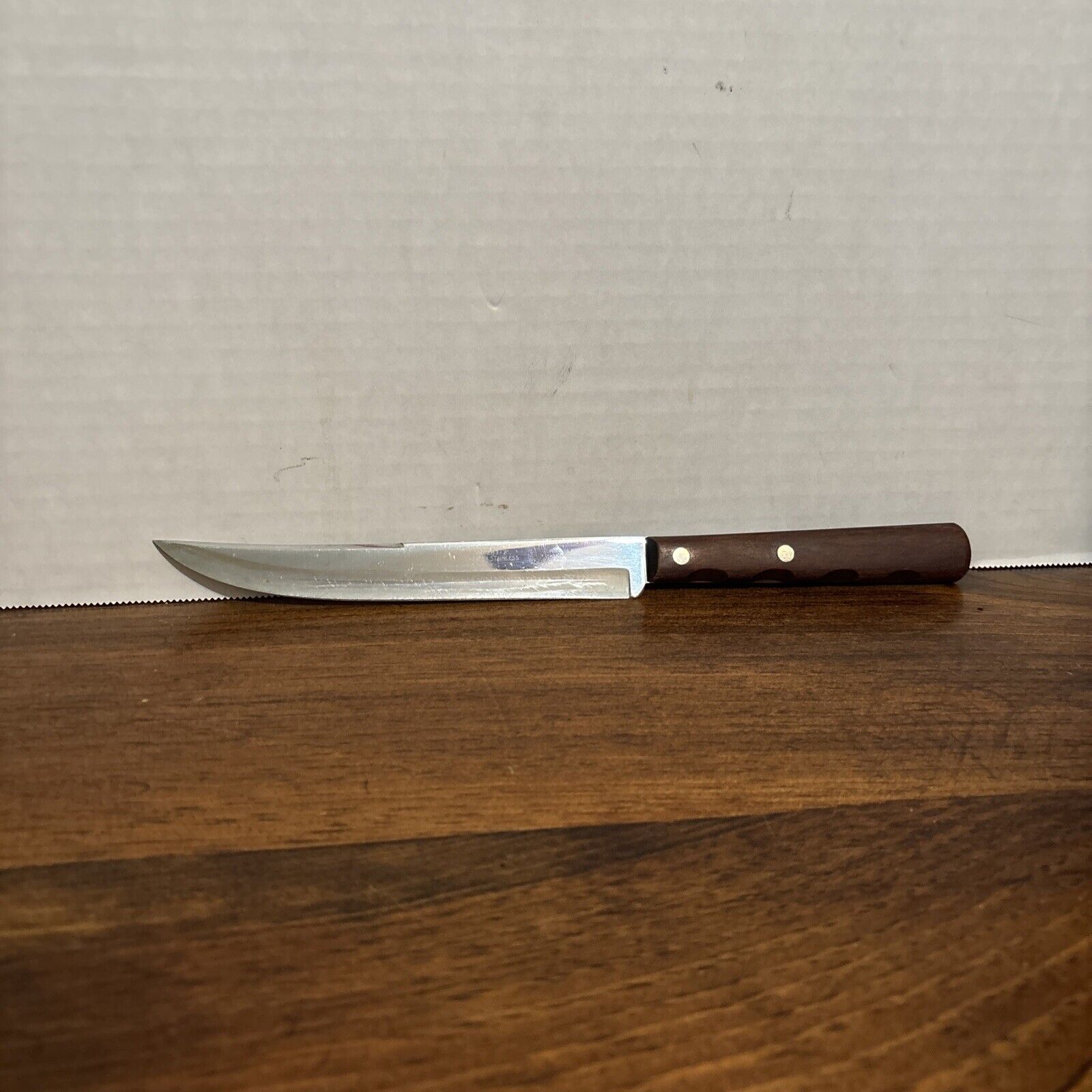 Case XX Stainless Carving Concave Ground Kitchen Knife CA 283-7” Wood Handle Vtg