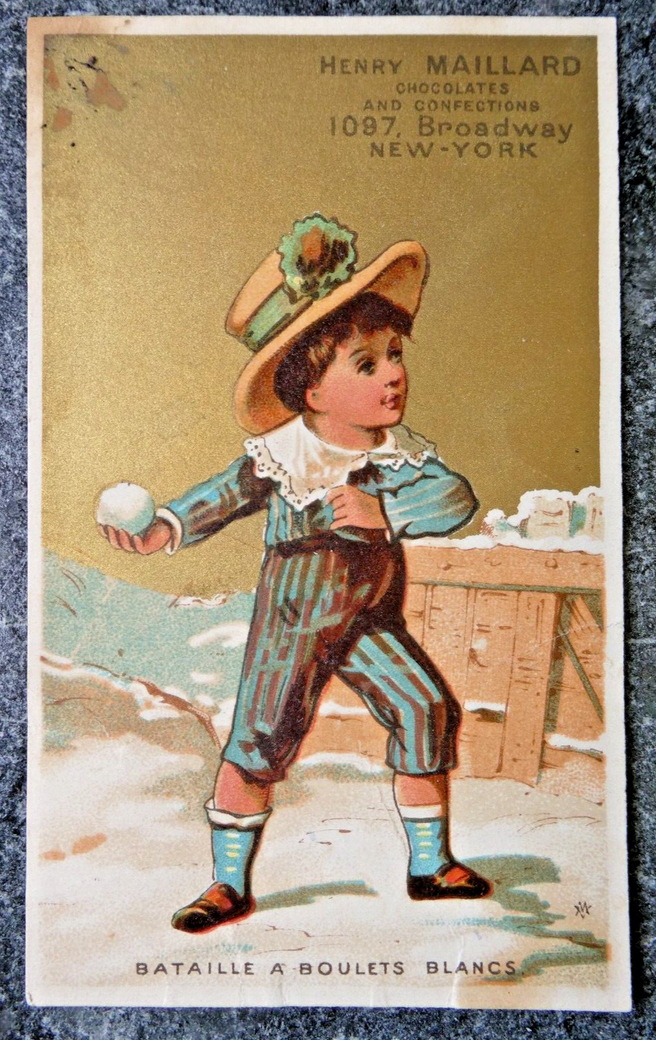 Antique Trade Card Henry Maillard Chocolates & Confections Broadway NY