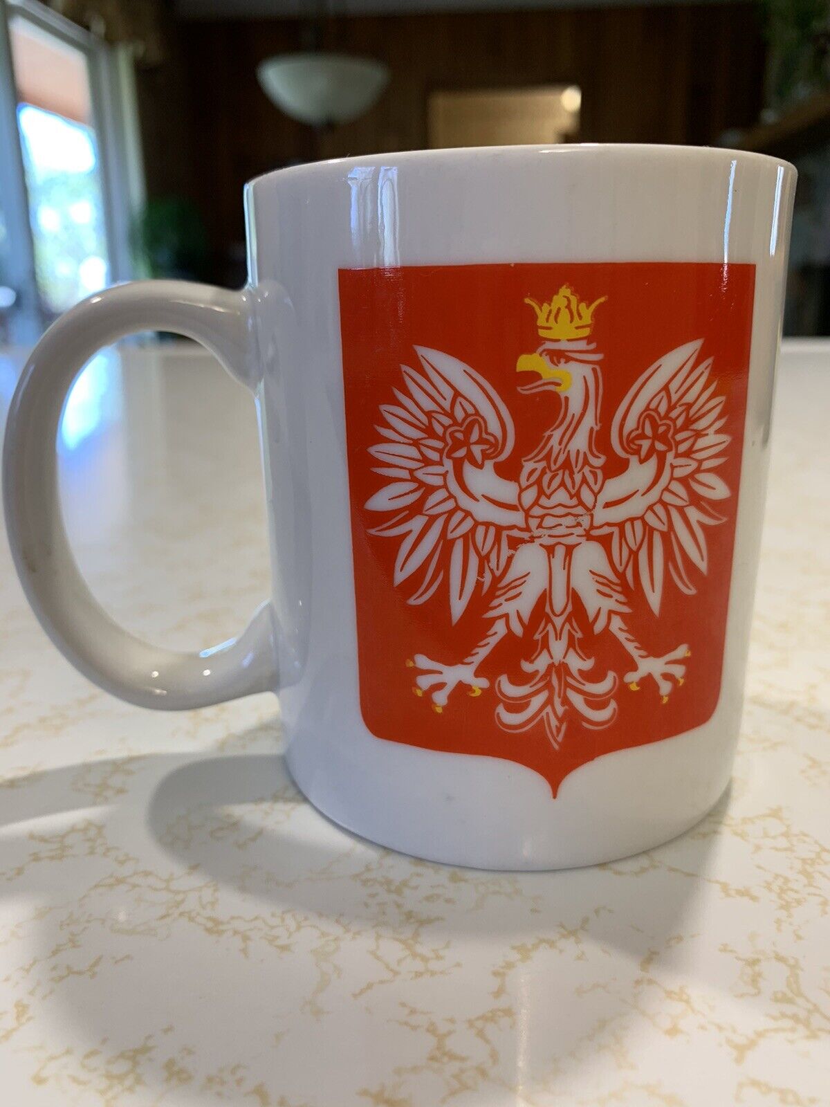 Poland Red Insignia Coffee Mug, 1996 Polart  EUC 11 oz