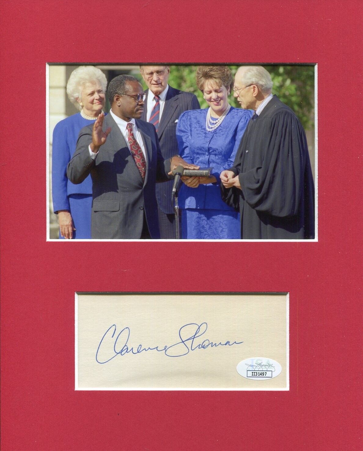 Clarence Thomas US Supreme Court Justice Law Signed Autograph Photo Display JSA