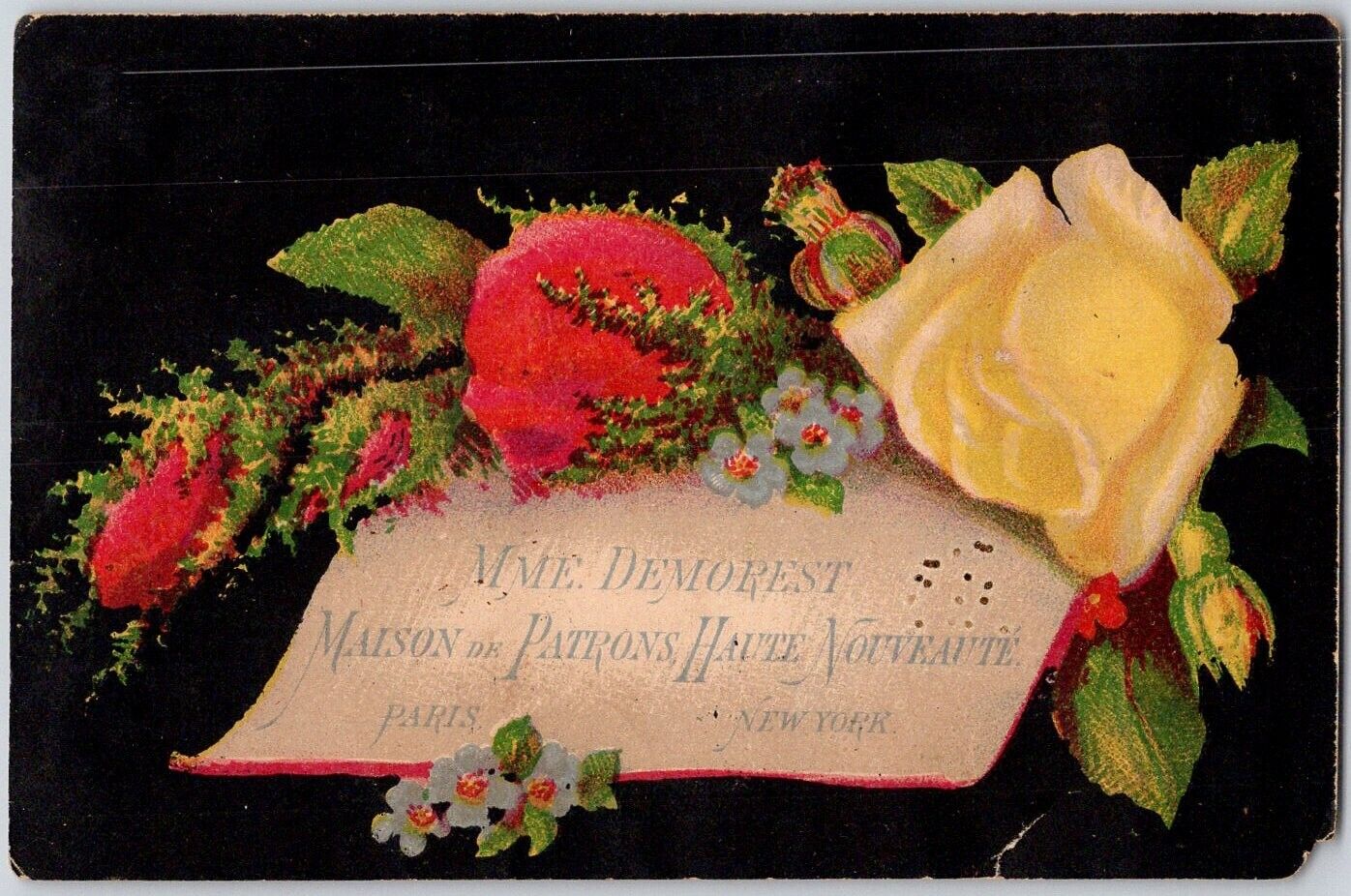 Mme Demorest's Reliable Patterns Victorian Trade Card Mrs. Rowe Utica NY