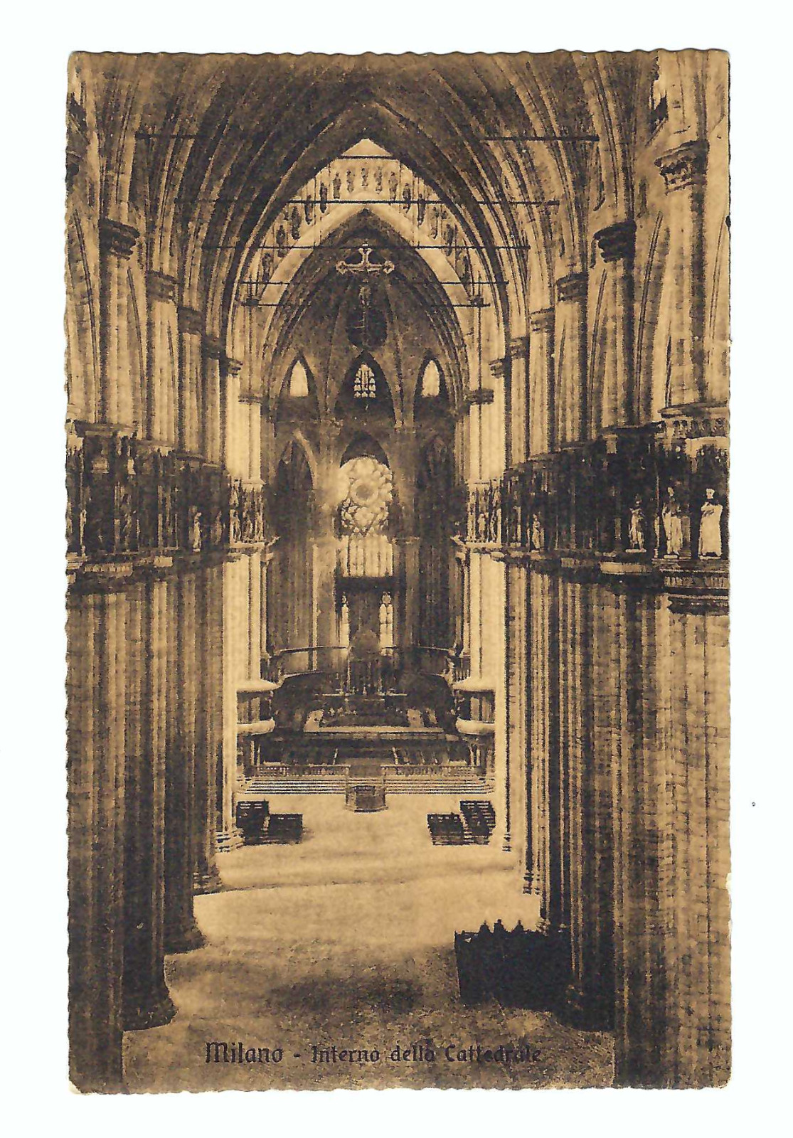 Milano Italy Interno della Cattedrale Vintage Postcard