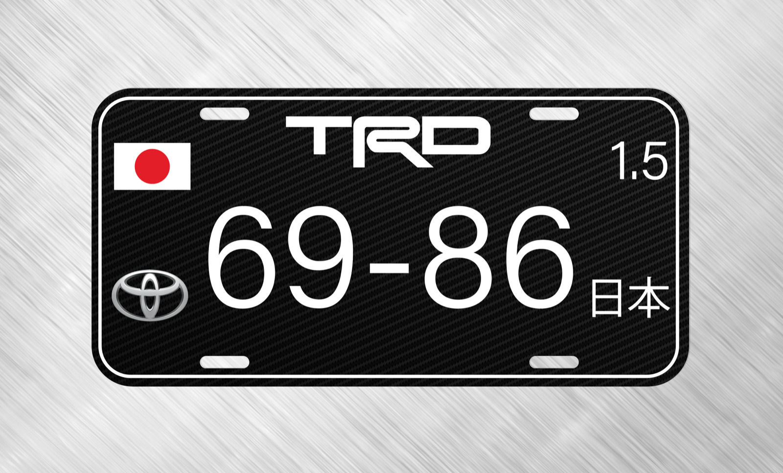 Simulated Carbon Fiber TRD JDM Toyota  License Plate Auto Car Tag  