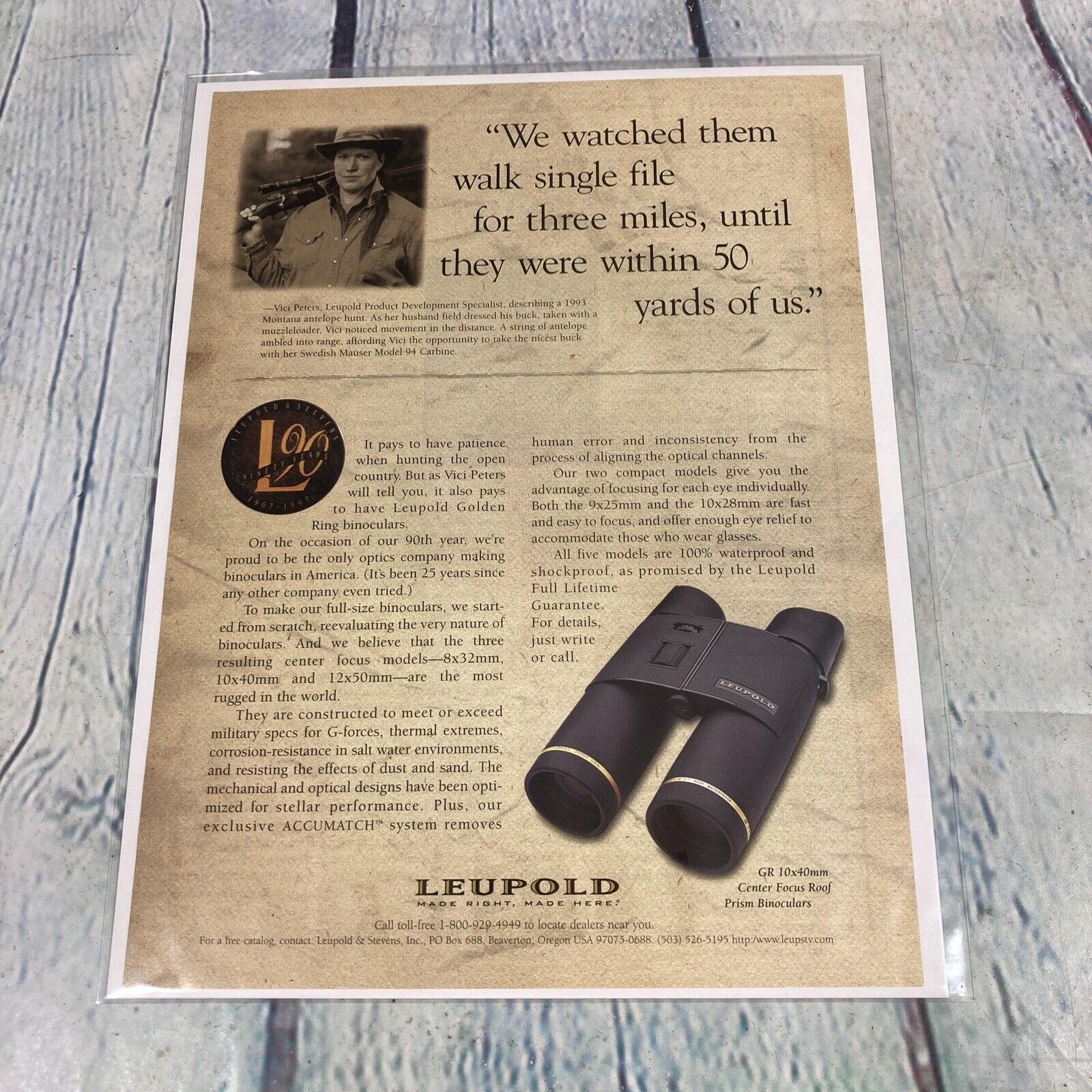 Vintage 1998 Leupold Binoculars Genuine Magazine Advertisement Print Ad