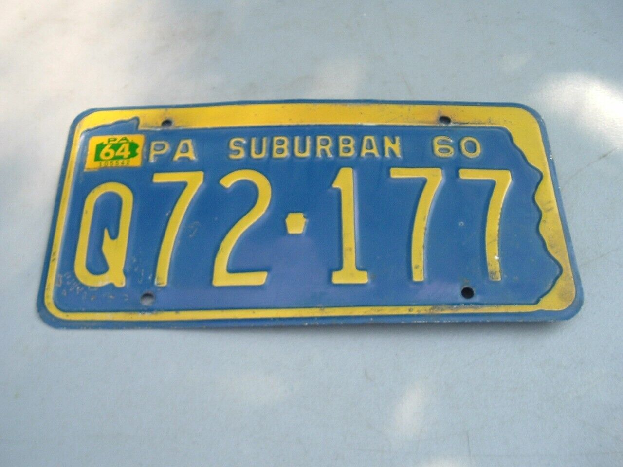 Pennsylvania Suburban License Plate 1960 Vintage