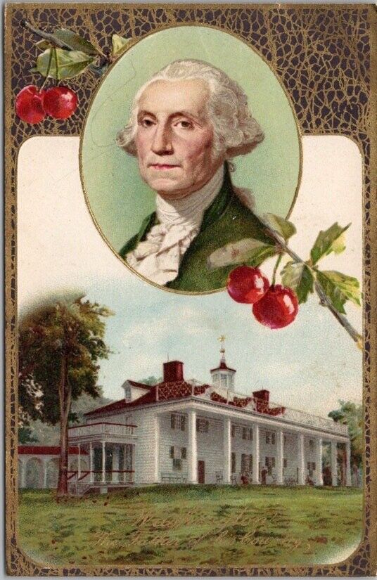 1910s George Washington\'s Birthday Postcard Mount Vernon \
