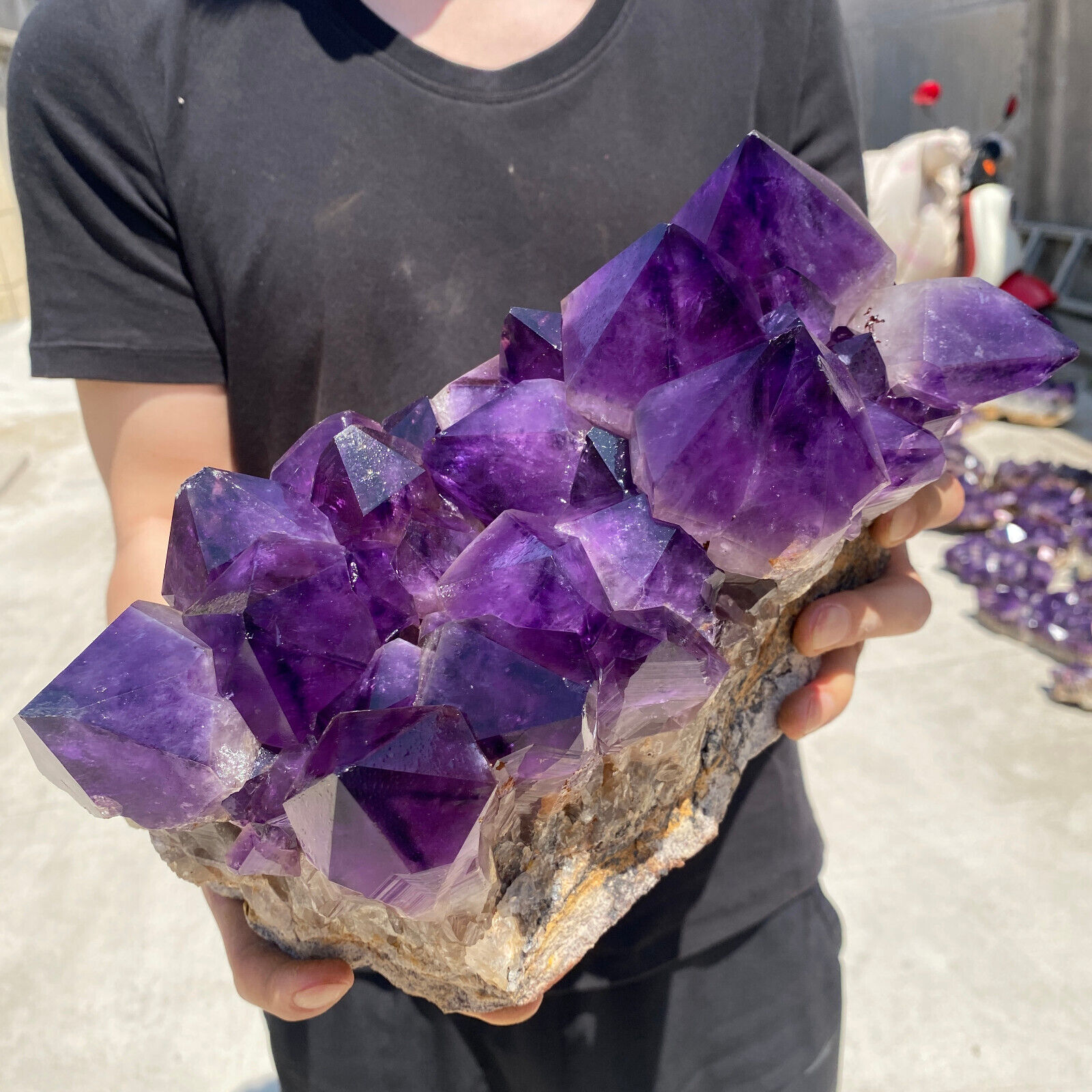 14.7lb Natural Amethyst Geode Quartz Crystal Cluster Cathedral Mineral healing