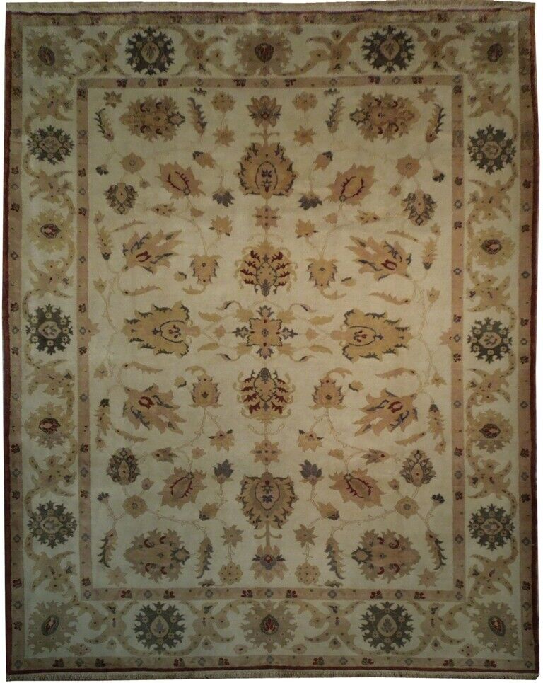 (102 x 126 in) Ivory Dense Weave New Hand-Knotted Rug 9x11 Oushak Rug PIX-18463