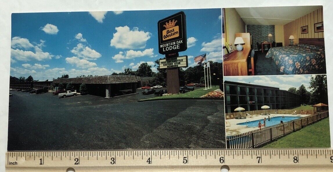 Best Western Mountain Oak Lodge Branson, Missouri. Oversized Postcard