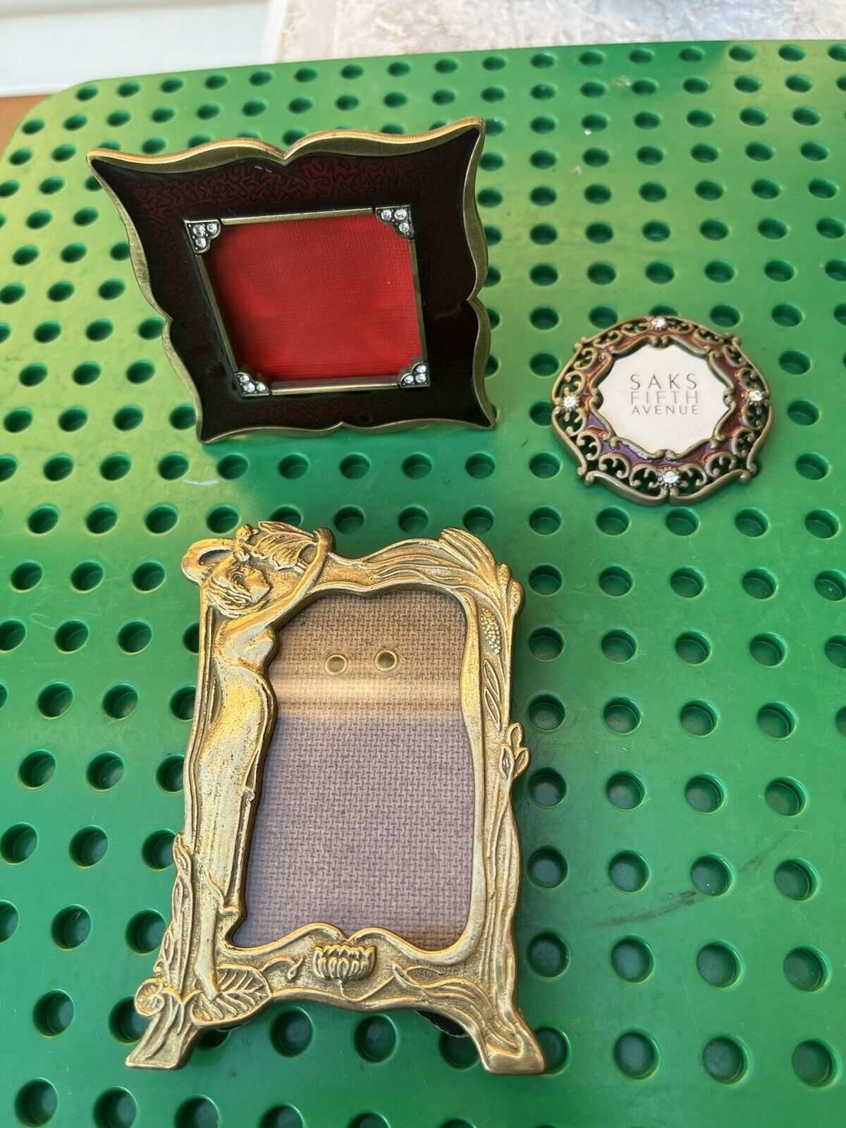 Art Nouveau Brass Picture Frame & 2 Jay Strong water Frames Shown