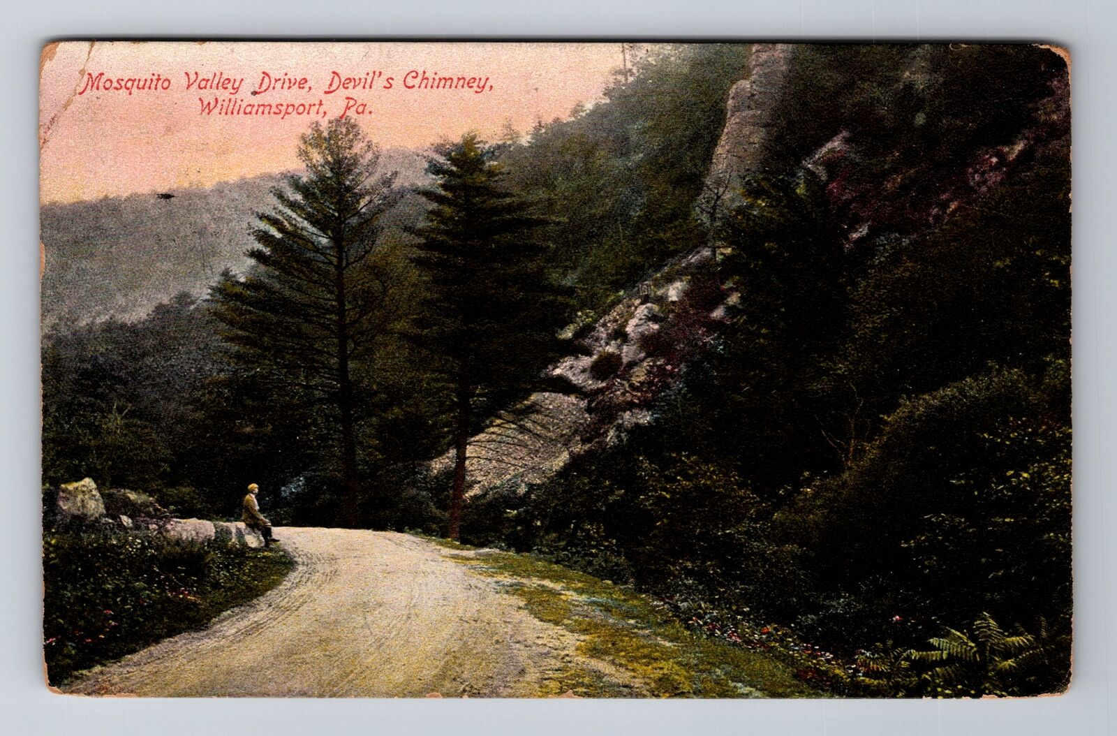 Williamsport PA-Pennsylvania, Devil\'s Chimney, c1908 Vintage Souvenir Postcard