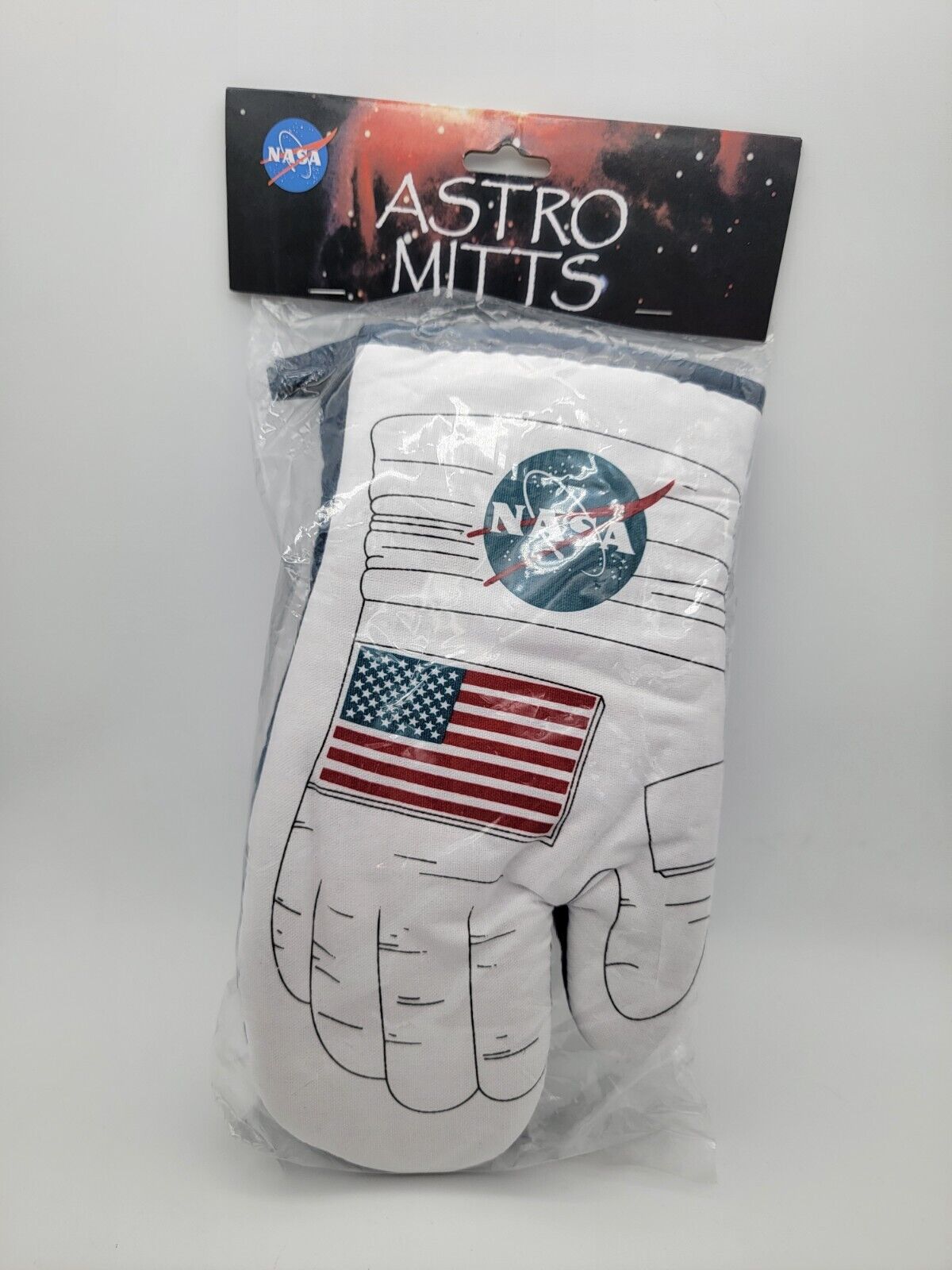 NASA Astro Space Pair Of Oven Mitts From Kennedy Space Center NEW