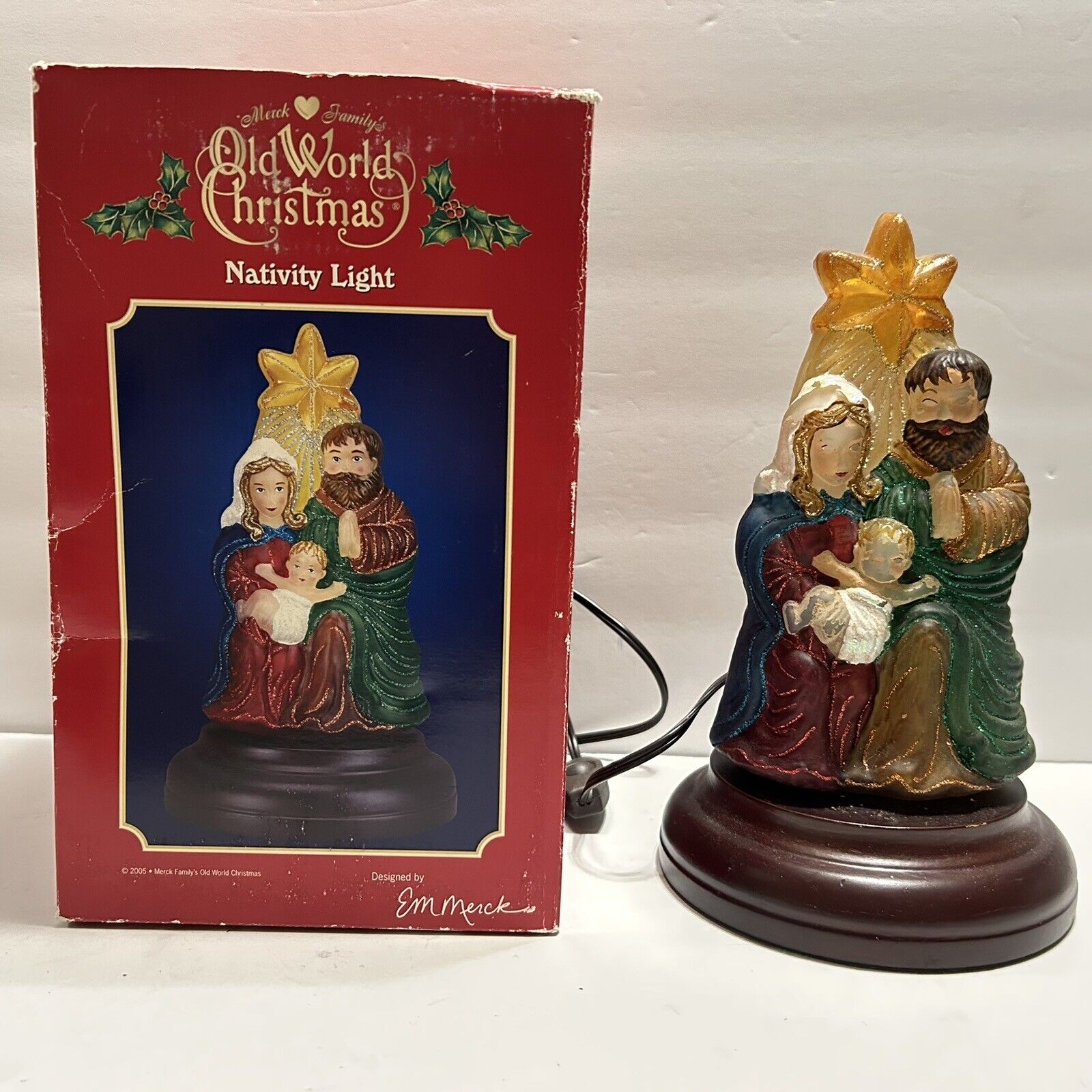 MERCK Family’s Old World Christmas Nativity Decorative Light 5204 Rare