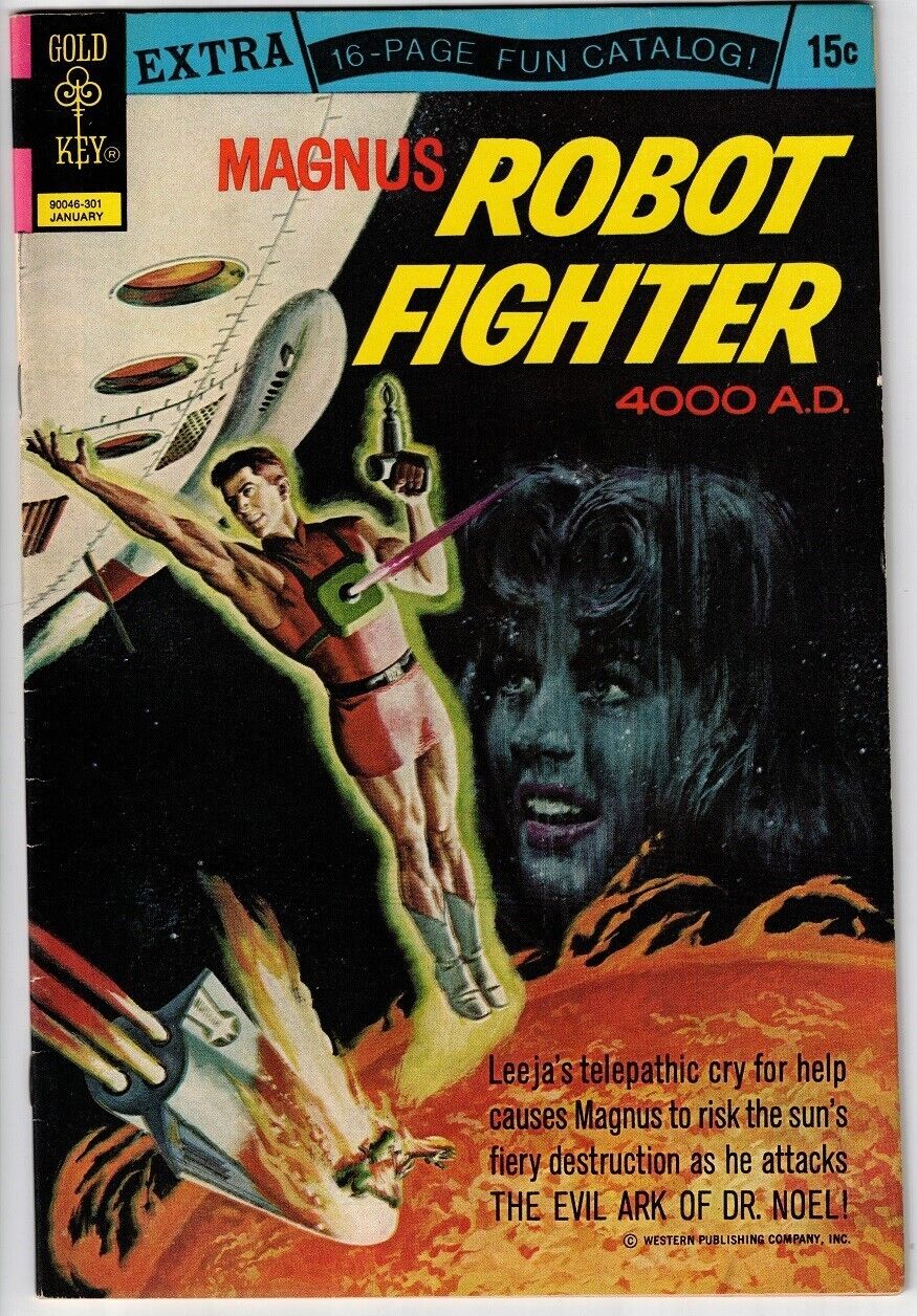 MAGNUS ROBOT FIGHTER # 34 (GOLD KEY) (1973) RUSS MANNING art - PAINTED COVER