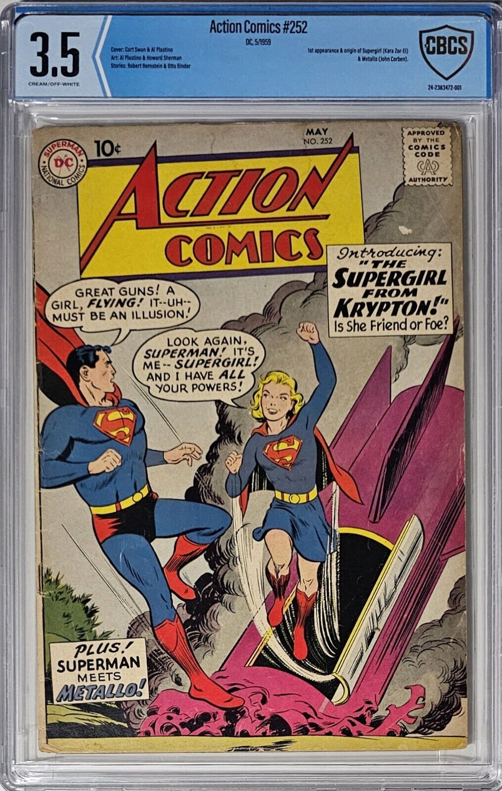 Action Comics #252 CBCS 3.5 D.C. 1959 1st Appearance of Supergirl Not CGC