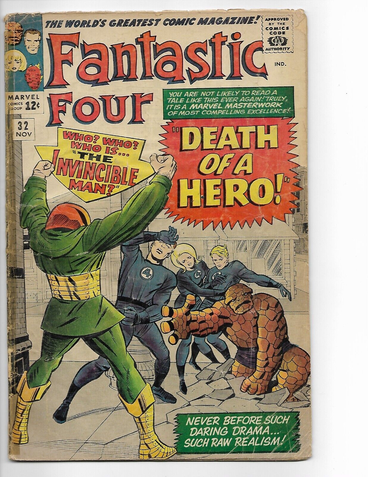 Fantastic Four #32 G Nov. 1964 Death of Dr. Franklin Storm