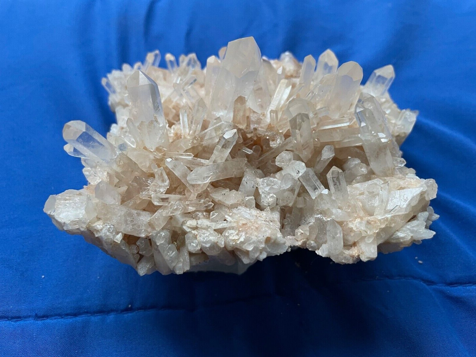 Stunning fine point Quartz Crystal Cluster with a soft pink hues -- exceptional