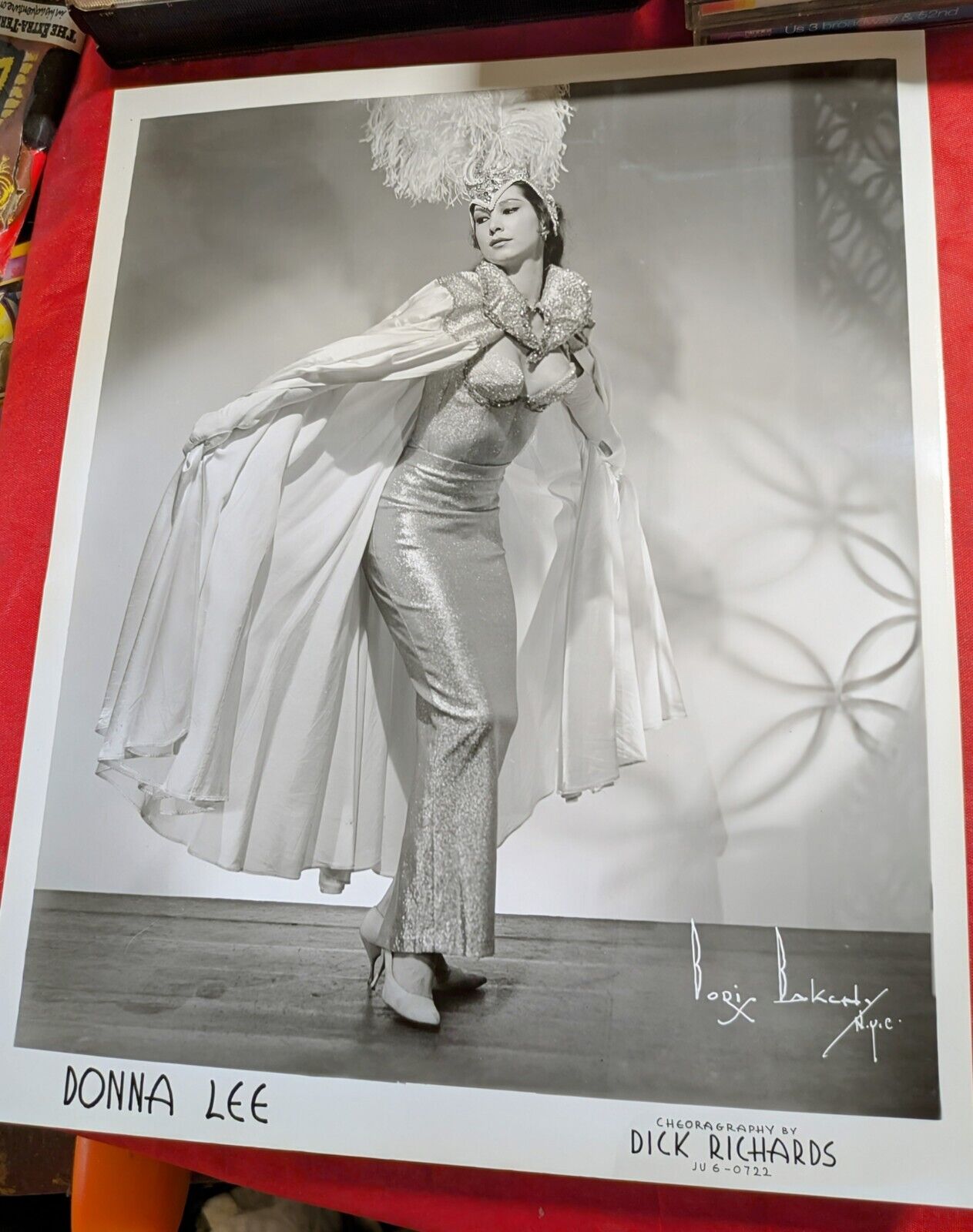 VTG DONNA LEE BURLESQUE DANCER ORIGINAL B&W PHOTO 8x10 Boris Bakchy NYC 1950s
