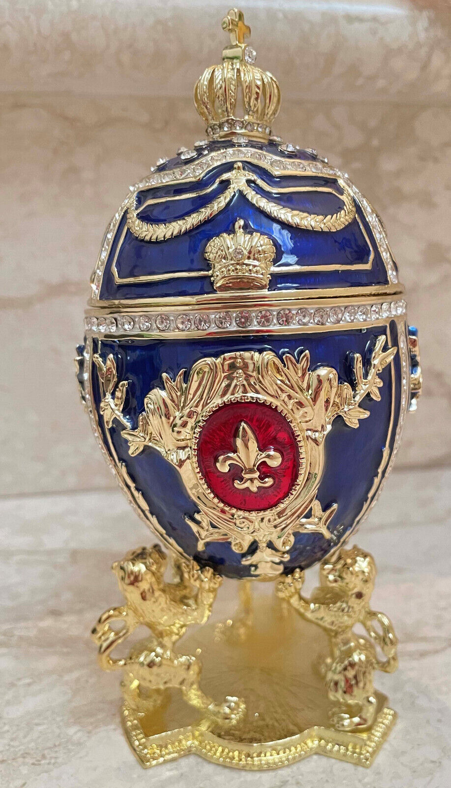 Designer Fabergé Easter Egg Faberge Eggs Imperial Royal Handmade 24k GOLD Swarov