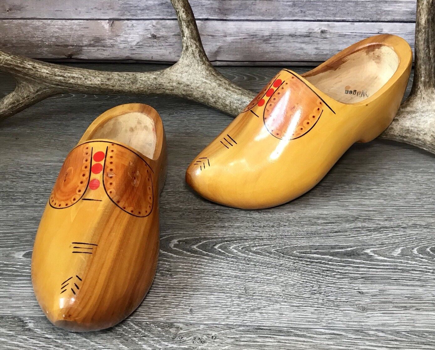 Holland Wooden Shoes 25 cm Decals Painted Souvenir Dutch Wood 39