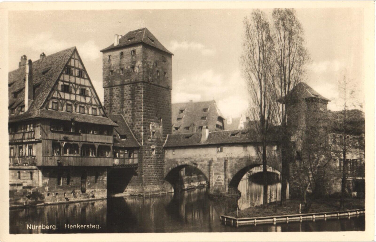 View of The Hangman\'s Bridge, Henkersteg, Nuremberg, Germany Postcard