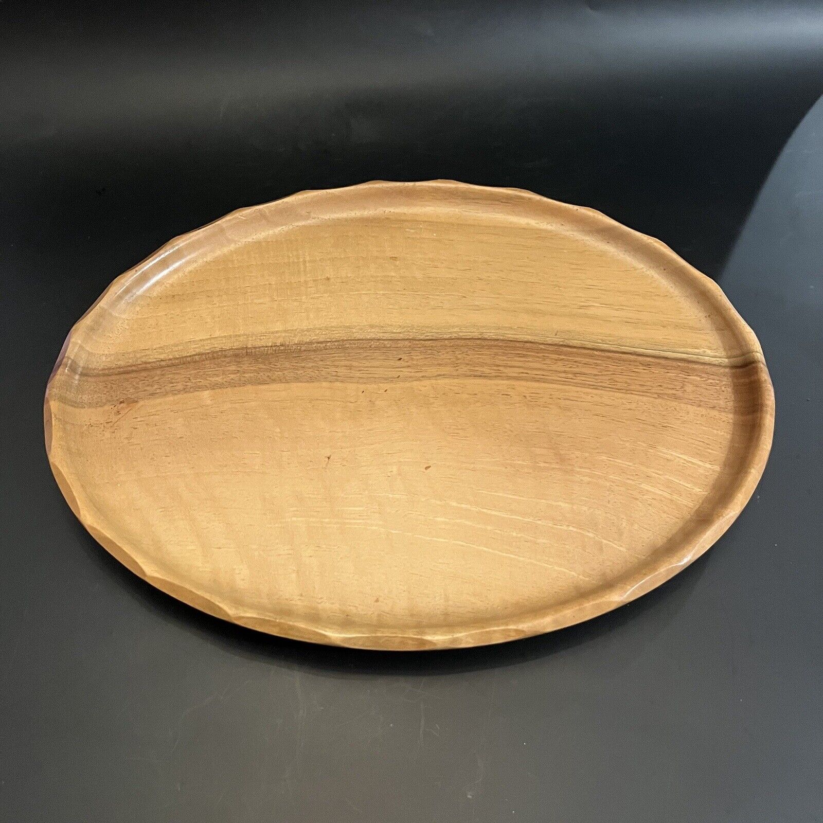 Gorgeous Solid Wood Tray With Decorative Edge, Light Grained Wood
