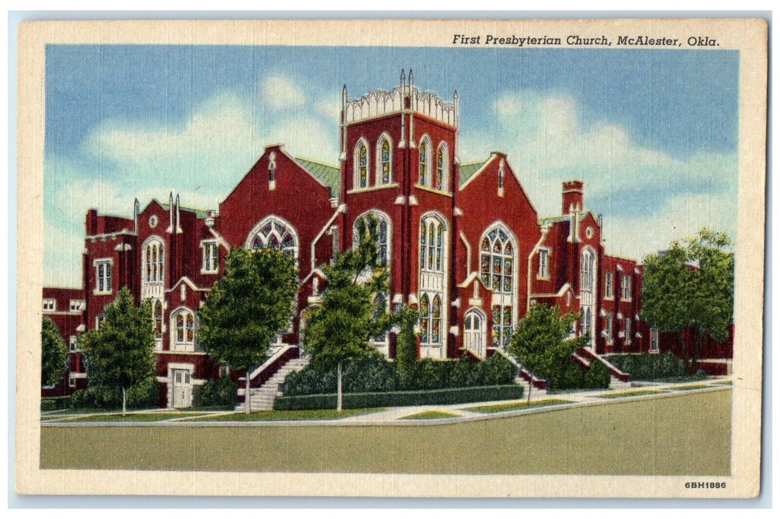 c1930's First Presbyterian Church McAlester Oklahoma OK Vintage Postcard