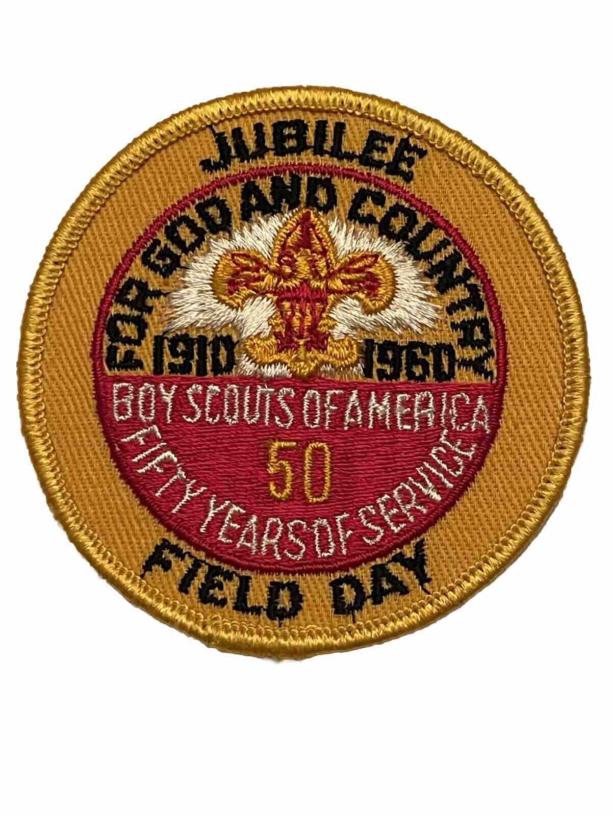 Jubilee Field Day Patch 50 Years BSA Boy Scouts Of America Badge Service Vtg