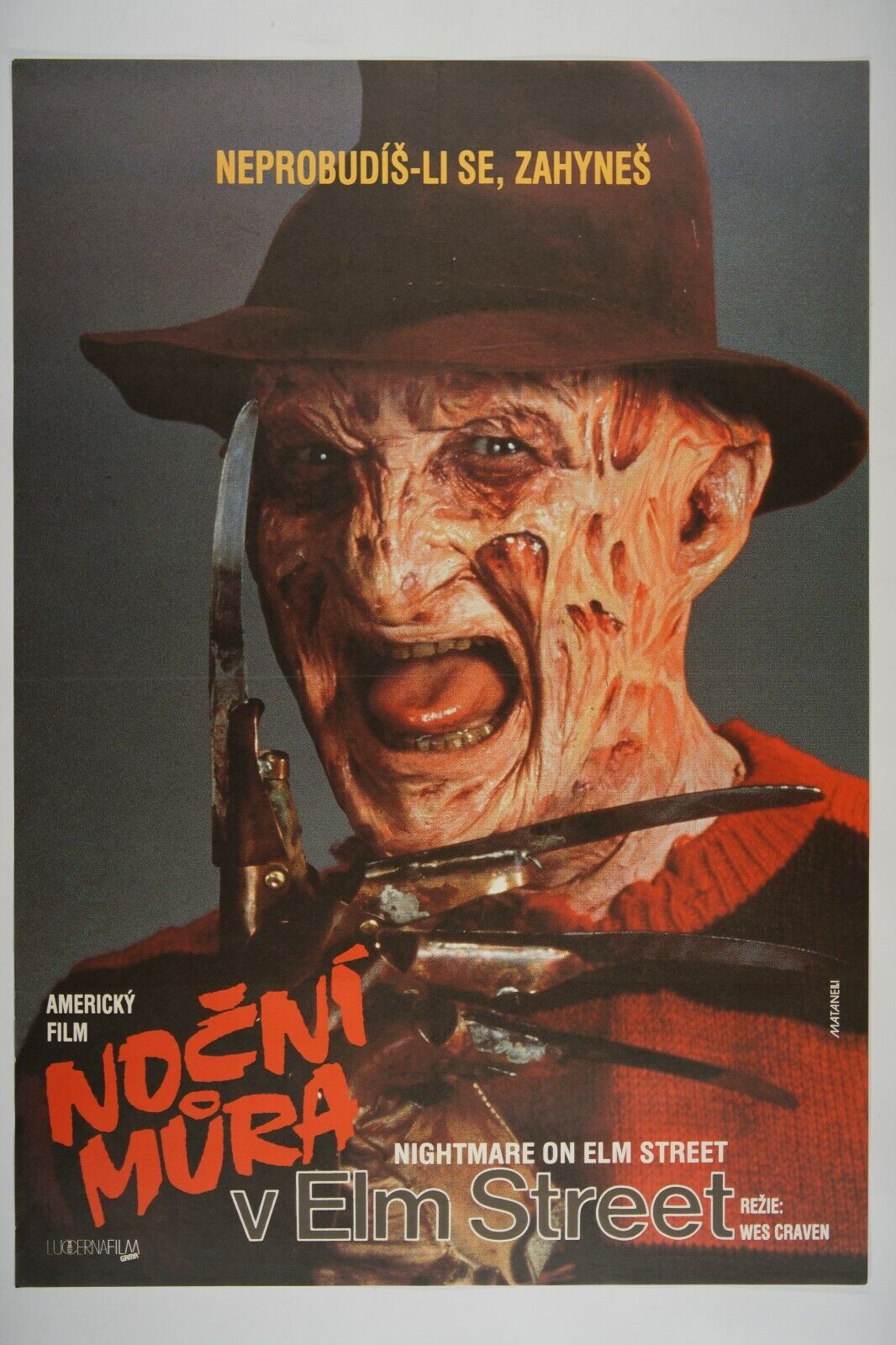 A NIGHTMARE ON ELM STREET 23x33 Orig. Czech movie poster 1984 WES CRAVEN HORROR