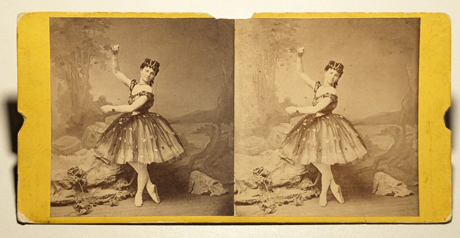 Ballerina Stereoview Photo Woman Dancer Stage Theater