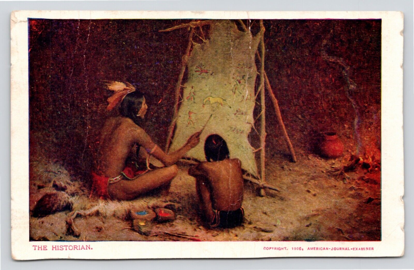 The Historian Native American Indian Advert Journal Examiner UDB Unused Postcard