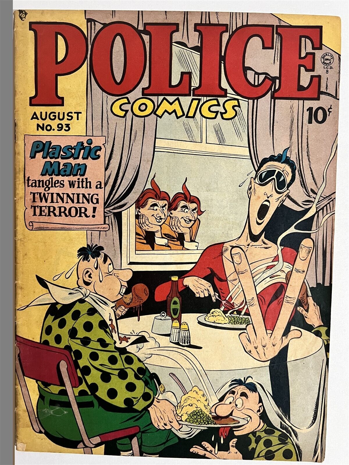 POLICE COMICS #93 QUALITY COMICS GROUP GOLDEN AGE 1949 LOWER GRADE