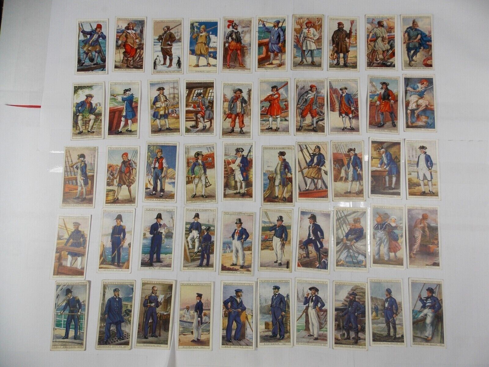 Players Cigarette Cards History of Naval Dress 1936 Complete Set 50