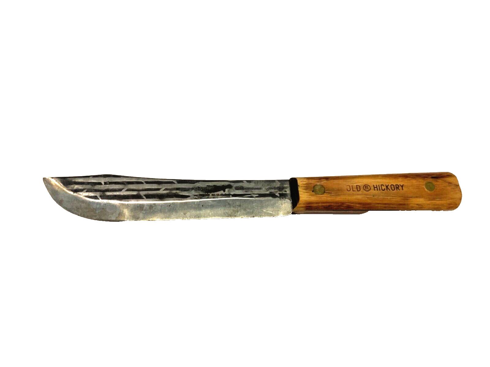 Vintage Ontario Knife Co Tru-Edge Old Hickory 12” Butcher Knife Embossed Blade