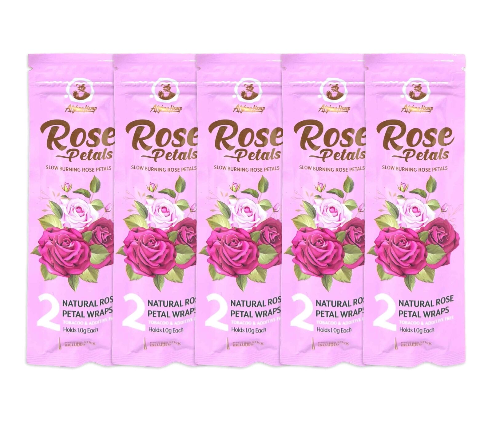 Afghan Hemp Rose Petals Natural (Pack of 5 Pouches, 2 Per Pouch)