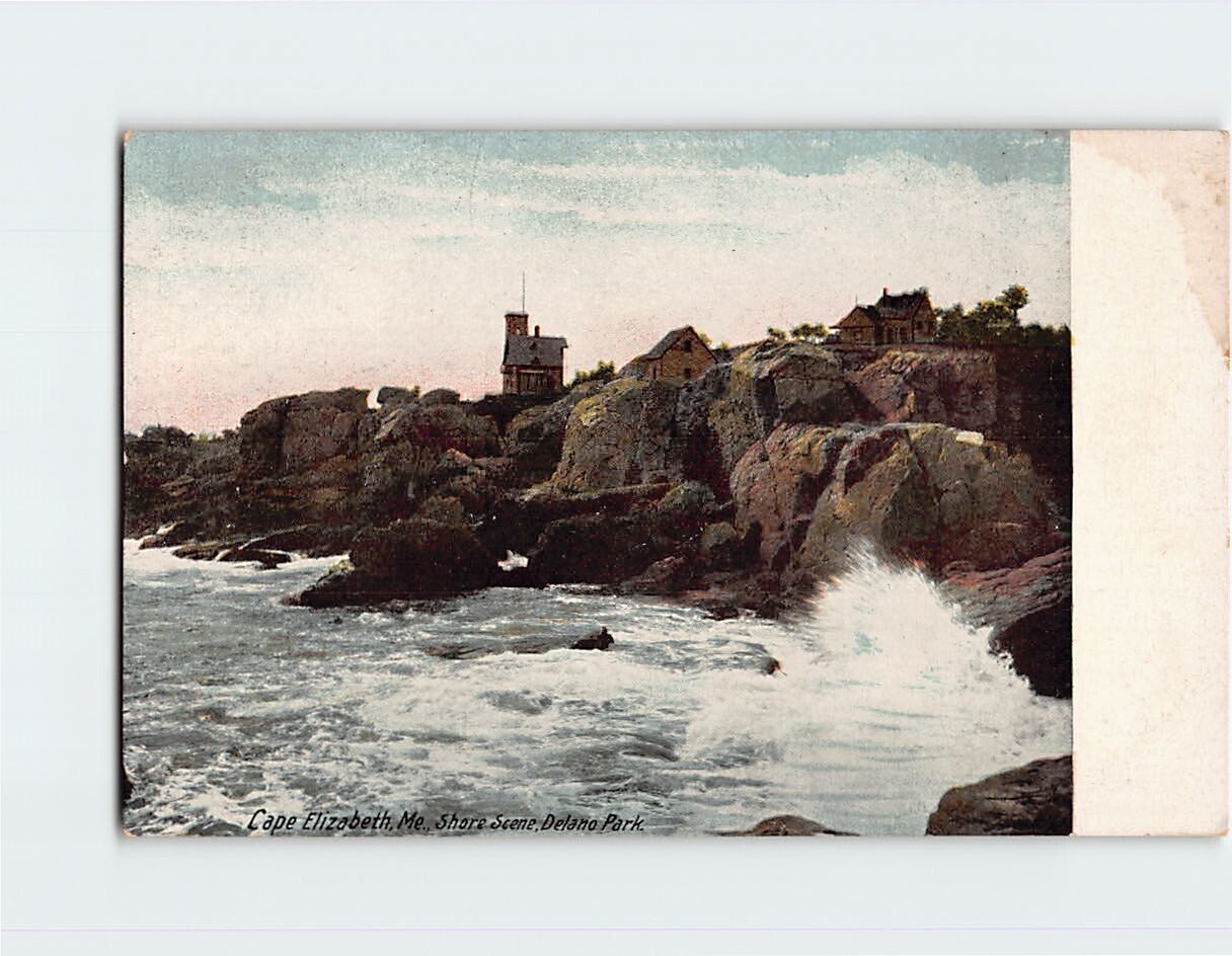 Postcard Shore Scene Delano Park Cape Elizabeth Maine USA